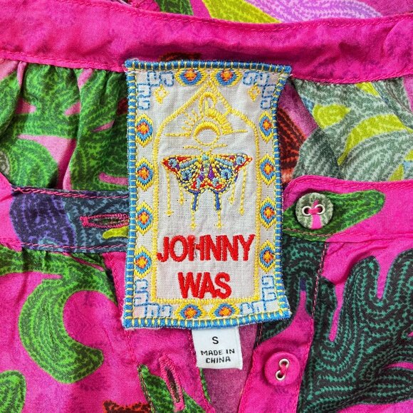 NWOT Johnny Was Martijn Silk Long Sleeves Pink Button Blouse Shirt Size S - Picture 12 of 16